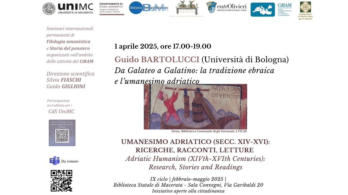 UMANESIMO ADRIATICO (SECC.XIV-XVI): RICERCHE, RACCONTI, LETTURE (IX ciclo di seminari internazionali di Filologia Umanistica e di Storia del pensiero). Terzo incontro
